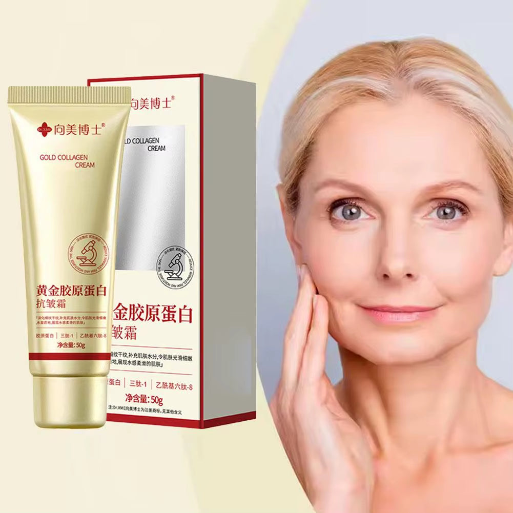 Glowlift™ Gold Collagen Anti-Wrinkle Cream Set – 3Pcs Moisturizing Skincare for Firming, Smoothing & Reviving Aging Skin