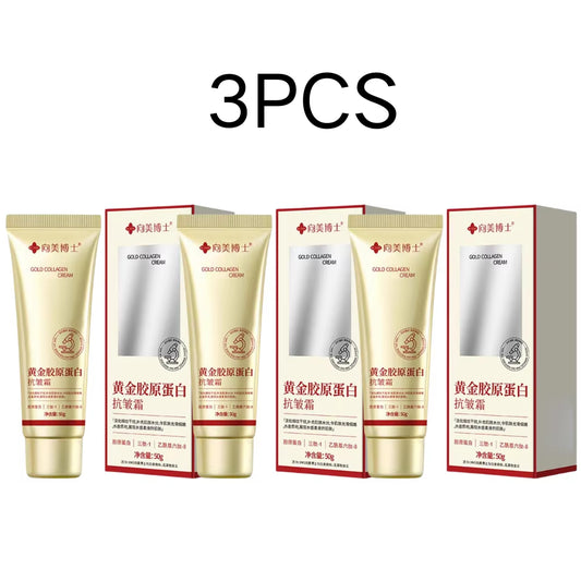 Glowlift™ Gold Collagen Anti-Wrinkle Cream Set – 3Pcs Moisturizing Skincare for Firming, Smoothing & Reviving Aging Skin