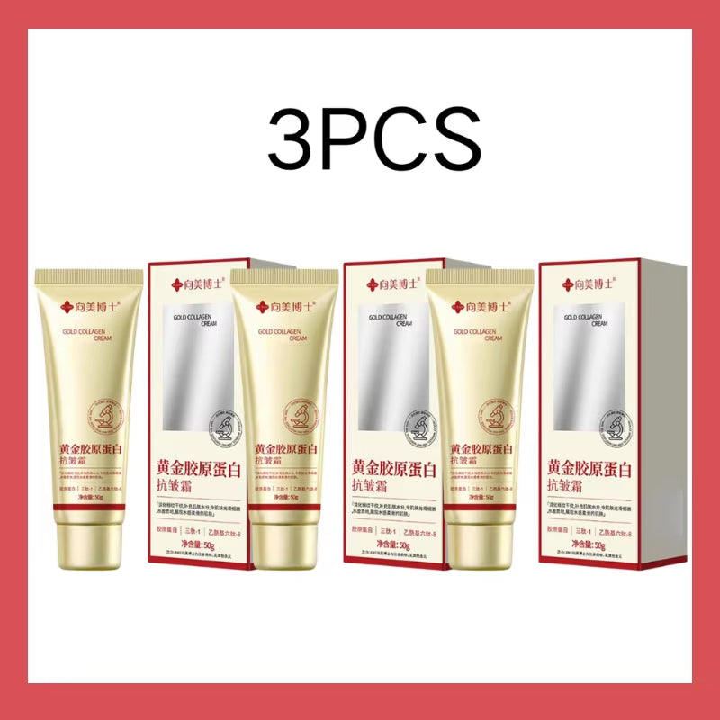 Glowlift™ Gold Collagen Anti-Wrinkle Cream Set – 3Pcs Moisturizing Skincare for Firming, Smoothing & Reviving Aging Skin