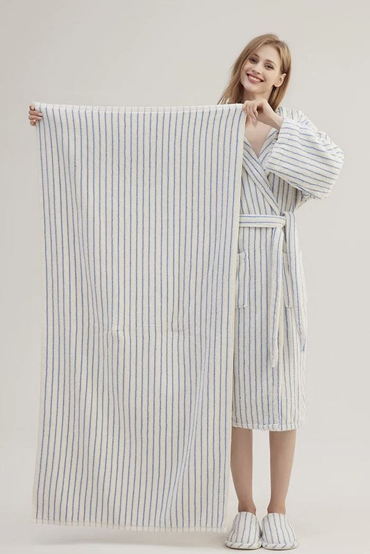 Retro Soft 100% Long-Stapled Cotton Striped Bath Towel